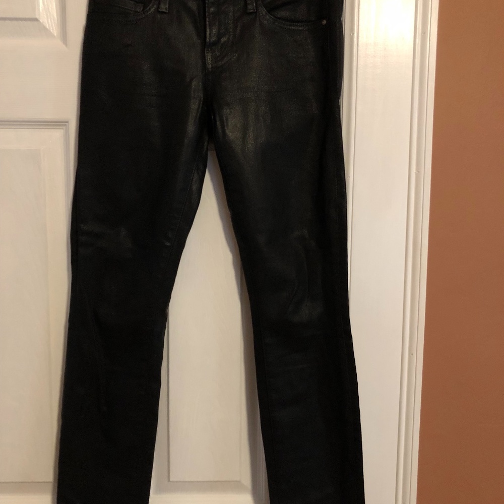 Preowned women black skinny coated jeans by Velvet